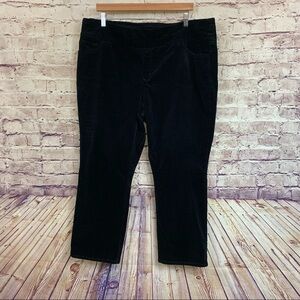 Denim & Company Black Pull On Straight Leg Corduroy Pants